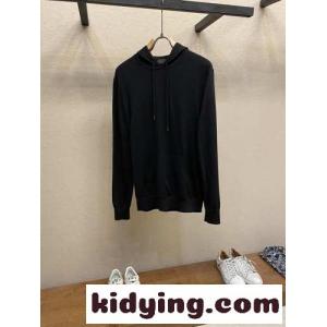 シンプル 上品 ウール フーディー エルメネジルド・ゼニア ニット コピー ブラックkid26mC0r0b