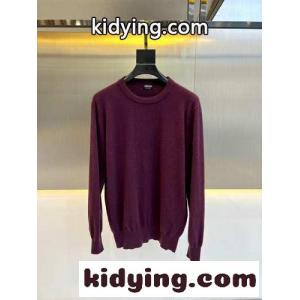 シンプル カシミヤ クルーネック エルメネジルド・ゼニア セーター コピー パープルkid26CSnOry