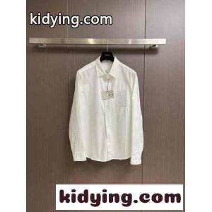 カジュアル コットン ロングスリーブシャツ ロエベ ブランド コピー シャツ コピー ホワイトkid26bSf0Xn