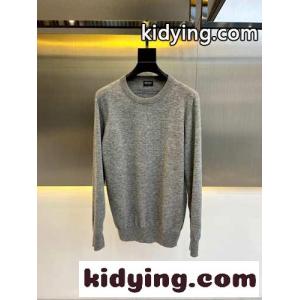 シンプル カシミヤ クルーネック エルメネジルド・ゼニア セーター コピー グレーkid26fmWbeC
