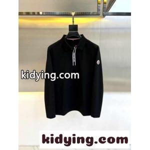 モンクレール スーパーコピー Tシャツ コピー カジュアル コットン ロングスリーブ ポロシャツ ブラックkid26f4bq0z