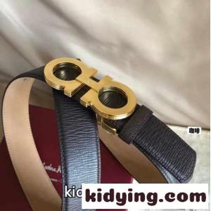 人気 定番 サルヴァトーレ・フェラガモ ベルト コピー レザー ベルト コーヒー ゴールド金具kid26f0bmKv