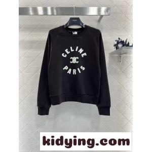 定番 カジュアル ロゴ入り スウェットシャツ セリーヌ コピー Tシャツ コピー ダークブラウンkid26yia8De