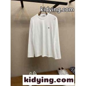 ベーシック ロゴ クルーネック コットン 長袖Tシャツ セリーヌ コピー Tシャツ コピー ホワイトkid2655X9Du