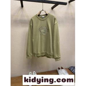 EKD コットンスウェットシャツ バーバリー ブランド コピー Tシャツ コピー クルーネック カーキkid26SXv8Lj