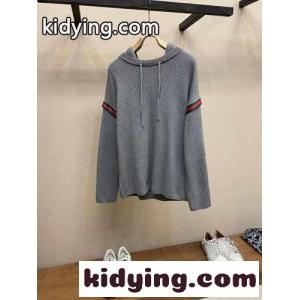 フード付き ウール＆カシミヤ ニット グッチ ブランド コピー セーター コピー グレーkid26D0XfSr
