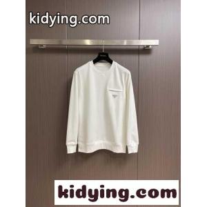 定番 カジュアル スウェットシャツ プラダ コピー Tシャツ コピー ユニセックス ホワイトkid26ObWf0D