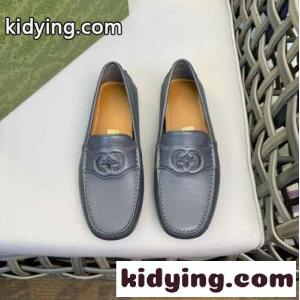インターロッキングG メンズ ドライビングシューズ グッチ コピーブランド モカシン スーパーコピー グレーkid26neSbKn