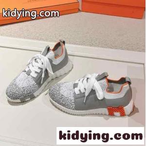 ニット＆レザー デパール スリッポンスニーカー エルメス ブランド コピー スニーカー コピー カジュアル 軽量 グレーkid2601D8Hj