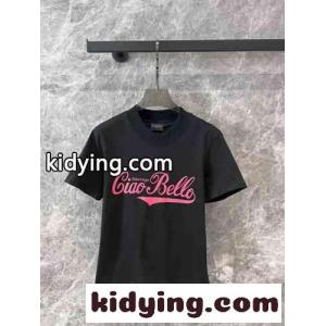 CIAO BELLO コットン 半袖Tシャツ バレンシアガ スーパーコピー Tシャツ コピー ブラックkid26G195Xz