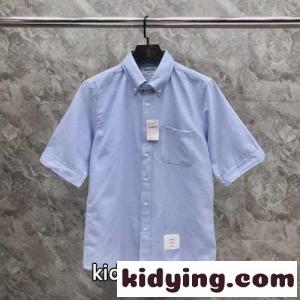 クラシック シンプル ショートスリーブシャツ トムブラウン スーパーコピー シャツ コピー ブルーkid26zm0DGv