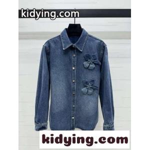 カジュアル フラワーモチーフ ヴァレンティノ コピー シャツ コピー デニム トップスkid264LfqCe