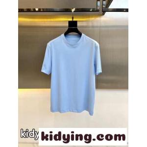 快適 冷感 クルーネック 半袖Tシャツ エルメネジルド・ゼニア Tシャツ コピー ライトブルーkid26nWvqGj