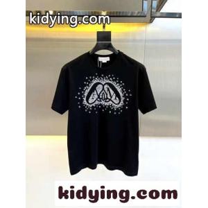 Exploded Charm プリント 半袖Tシャツ アレキサンダー・マックイーン Tシャツ コピー ブラックkid26jm4bCi