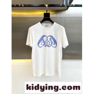 ロゴプリント コットン 半袖Tシャツ アレキサンダー・マックイーン Tシャツ コピー ホワイトkid26zSvqOb