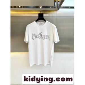 McQueenグラフィティ 半袖Tシャツ アレキサンダー・マックイーン Tシャツ コピー ホワイトkid26ySj4ru