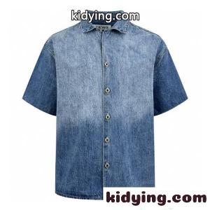 loewe コピー ロエベ コピー スーパーコピー デニム半袖シャツ メンズ ヴィンテージ風 カジュアル 夏服kidying26OXzOXb