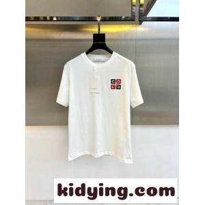 カジュアル ロゴ入り ジバンシィ スーパーコピー Tシャツ コピー コットン 半袖Tシャツ ホワイトkid26OPrW9b