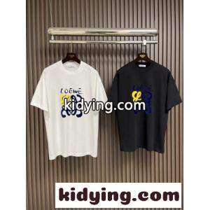 お洒落 カジュアル ロゴプリント 半袖Tシャツ ロエベ ブランド コピー Tシャツ 偽物 クルーネックkid26rGjyei