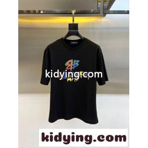 カジュアル ロゴTシャツ バレンシアガ コピー Tシャツ 偽物 クルーネック ブラックkid26LDaGrm