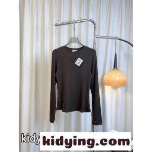 アナグラム リブ 長袖Tシャツ ロエベ ブランド コピー Tシャツ 偽物 合わせやすい ダークブラウンkid26mSDKLv