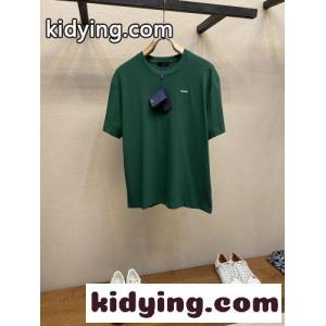 洗練された シンプル ロゴ刺繍 プラダ スーパーコピー Tシャツ 偽物 クルーネック グリーンkid26OnWvCi