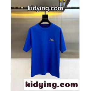 シンプル 洗練された ロゴ 半袖Tシャツ ルイ・ヴィトン Tシャツ 偽物 ブルーkid26yeaWLn