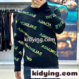 ロゴ総柄 ジャガード プルオーバー バレンシアガ スーパーコピー セーター コピー ブラックkid26ziCmGz