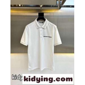 アルマーニ コピーブランド Tシャツ コピー カジュアル コットンピケ 半袖 ポロシャツ ホワイトkid26qmyaym