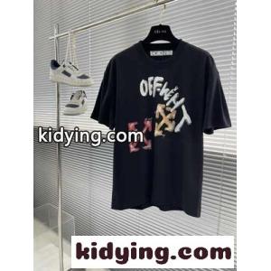 カジュアル プリント クルーネック 半袖Tシャツ オフホワイト コピー Tシャツ コピー ブラックkid264zi4Xj