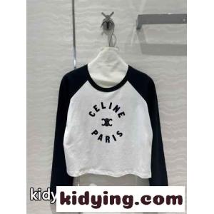 人気 カジュアル セリーヌ コピー Tシャツ コピー コットン 長袖Tシャツkid26Gv0vKf