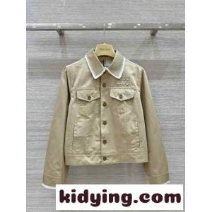 定番 カジュアル ブルゾン ミュウミュウ コピー ジャケット コピー レディース ベージュkid26ye0b8z