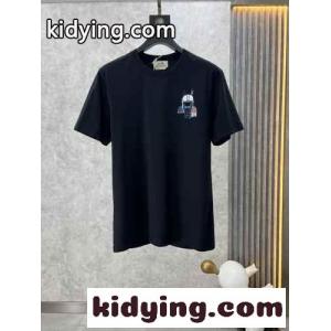 カジュアル 上品 エルメス コピー Tシャツ コピー クルーネック 半袖Tシャツ ブラックkid26eiOrai
