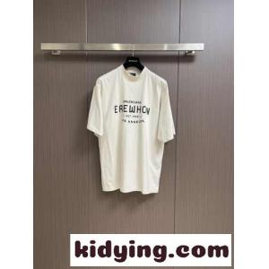 ユニセックス バレンシアガ コピー Tシャツ コピー カジュアル プリント 半袖Tシャツ ベージュkid26fK5fye