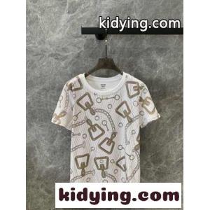 カジュアル お洒落 コットン 半袖Tシャツ エルメス コピー Tシャツ コピー ホワイトkid26STDy0r