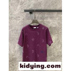 EKD コットンTシャツ バーバリー スーパーコピー Tシャツ コピー 半袖 トップス パープルkid26miqWbC