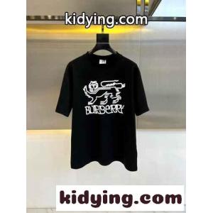 バーバリー スーパーコピー Tシャツ コピー カジュアル リラックス プリント 半袖Tシャツ ブラックkid26LrC0Lv