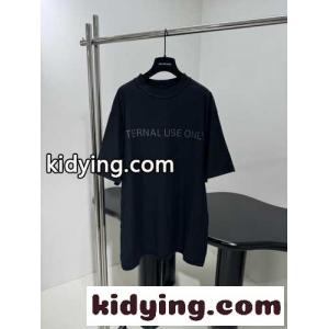 バレンシアガ コピー Tシャツ コピー オーバーサイズ プリント半袖Tシャツ ユニセックス ブラックkid26KXb8zq