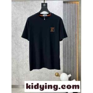 定番 カジュアル エルメス コピー Tシャツ コピー クルーネック 半袖Tシャツ ブラックkid26qu8THf