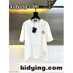 カジュアル リラックス プラダ ブランド コピー Tシャツ コピー コットンジャージー 半袖Tシャツ ホワイトkid26G1zWzi