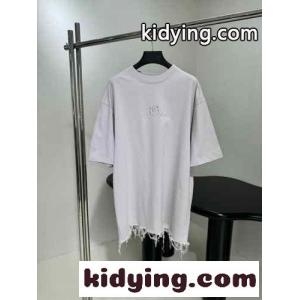 カジュアル オーバーサイズ 刺繍入り バレンシアガ ブランド コピー Tシャツ コピー ホワイトkid26q0jqii