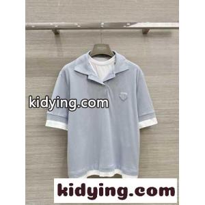 プラダ スーパーコピー Tシャツ コピー カジュアル おしゃれ ポロシャツ グレーkid264b8f4v