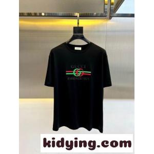 定番 カジュアル クルーネック グッチ コピー Tシャツ 偽物 半袖トップス ブラックkid260nGTLf