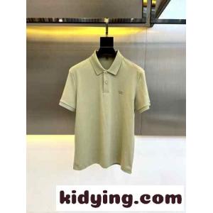 洗練された シンプル コットンピケ ポロシャツ バーバリー コピー 半袖Tシャツ コピー グリーンkid26GjqSLz