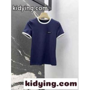 カジュアル おしゃれ コットン 半袖Tシャツ ミュウミュウ コピー Tシャツ コピー ネイビーkid26fGbeKr
