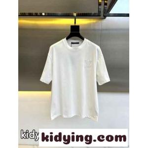 シンプル ロゴ クルーネック 半袖Tシャツ ルイ・ヴィトン Tシャツ コピー ホワイトkid26eiKbKr