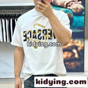 シンプル ロゴ入り 半袖Tシャツ ヴェルサーチ コピーェ Tシャツ 偽物 ホワイトkid2651TPzi