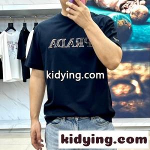 シンプル ロゴ入り コットン 半袖Tシャツ プラダ コピー Tシャツ 偽物 ブラックkid264riuiq