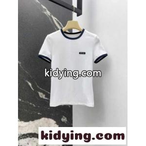 カジュアル おしゃれ コットン 半袖Tシャツ ミュウミュウ コピー Tシャツ コピー ホワイトkid26GDiGPz