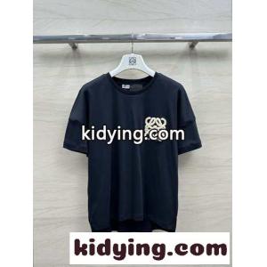カジュアル ボクシーフィット 半袖Tシャツ ロエベ ブランド コピー Tシャツ スーパーコピー ブラックkid26im4jeC